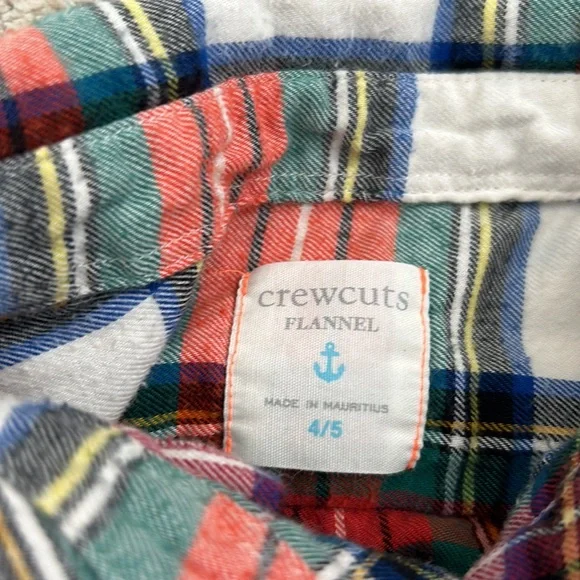 🌟J. Crew Kids Flannel Plaid Shirt “Snowy Stewart Tartan”, 4-5T (x-small)🌟 - Picture 4 of 7